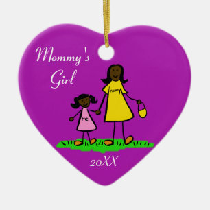 Mummy's Girl Family Characters Custom Art Ornament