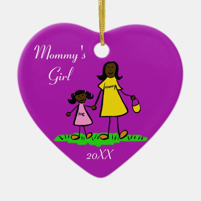 Mummy's Girl Family Characters Custom Art Ornament (Front)