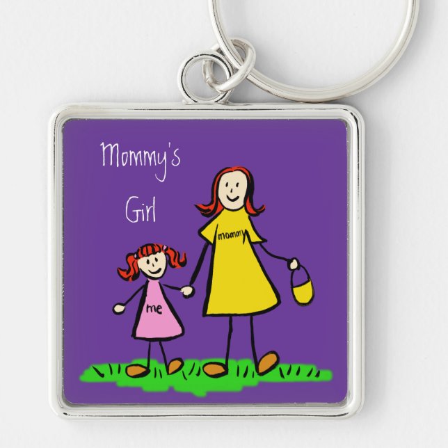 Mummy's Girl Mother and Daughter Family Keychain (Front)
