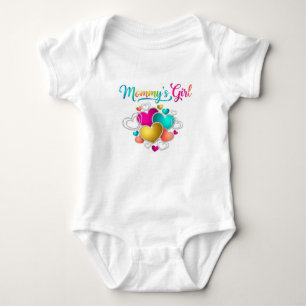 Mummy's Girl with Vibrant Hearts Baby Bodysuit