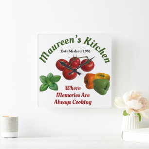 Mummy's Kitchen 'Add Your Name' Square Wall Clock