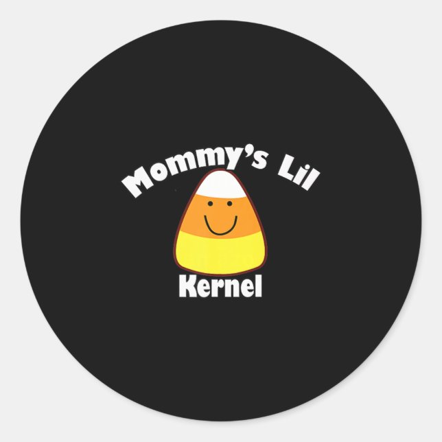 Mummy's Lil Kernel Candy Corn Halloween Pregnancy  Classic Round Sticker (Front)