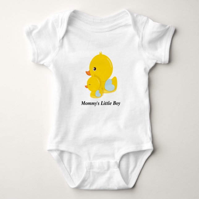 Mummy's Little Boy Rubber Duck's T-Shirt Baby Bodysuit (Front)