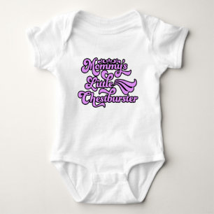 Mummy's Little Chestburster, Purple in 70's Style Baby Bodysuit