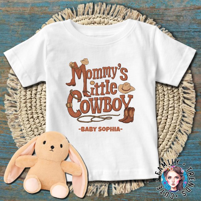 Mummy's Little Cowboy Baby T-Shirt (Creator Uploaded)