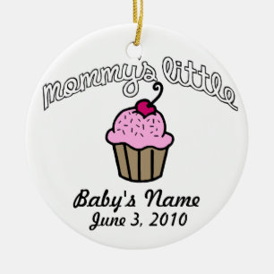 Mummy's Little Cupcake - Pink - Your Name Ceramic Ornament