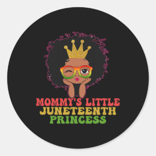 Mummy's Little Juneteenth Princes Celebrate Black  Classic Round Sticker