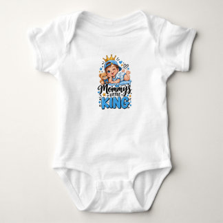 Mummy's Little King Cute Baby Boy Crown Teddy Bear Bodysuit