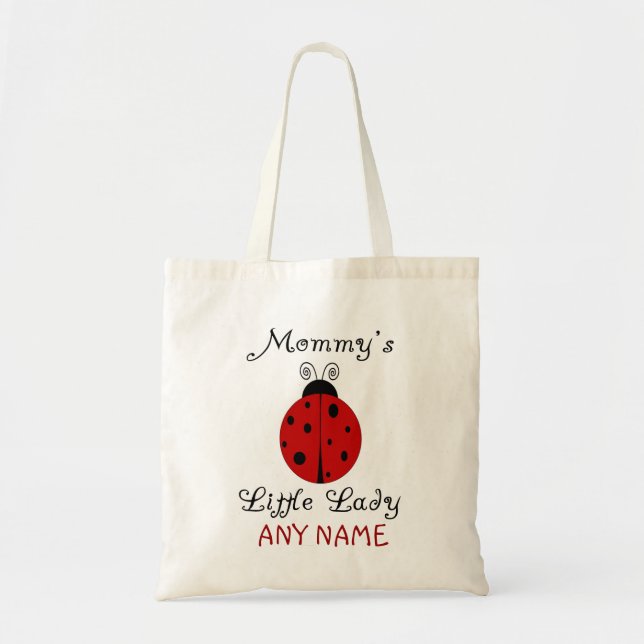 Mummy's Little Lady!  Ladybug Design Tote Bag (Front)