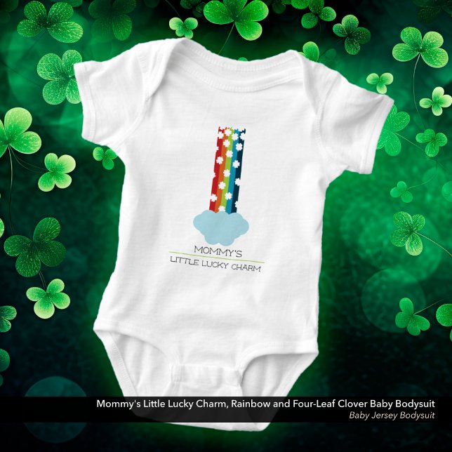 Mummy's Little Lucky Charm Rainbow 4-Leaf Clover Baby Bodysuit (Mommy's Little Lucky Charm Rainbow and Four-Leaf Clover Baby Bodysuit)