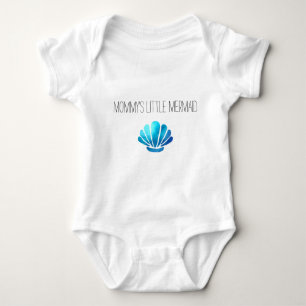 Mummy's Little Mermaid with Blue Shell Baby Bodysuit