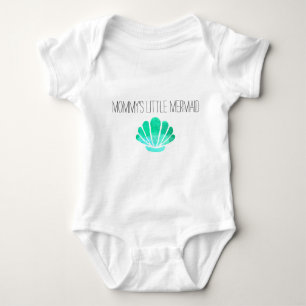 Mummy's Little Mermaid with Green Shell Baby Bodysuit