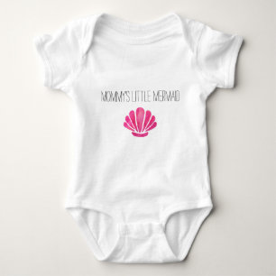 Mummy's Little Mermaid with Pink Shell Baby Bodysuit