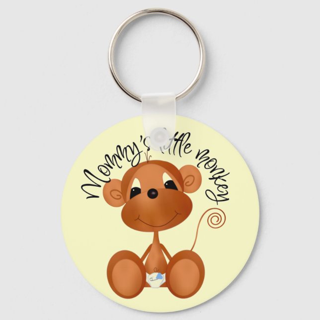 Mummy's Little Monkey - Boy Tshirts and Gifts Key Ring (Front)