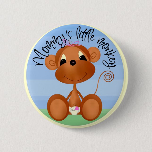 Mummy's Little Monkey Button (Front)