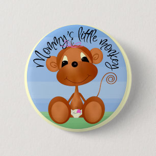 Mummy's Little Monkey Button