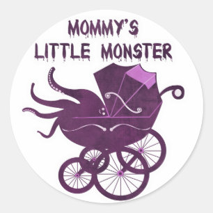 Mummy's Little Monster. Classic Round Sticker