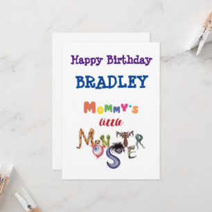 Mummy's little monster custom Birthday Card