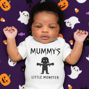 Mummy's Little Monster Funny Halloween Baby Shower Baby Bodysuit