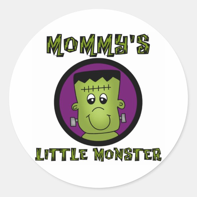 Mummy's Little Monster T-shirts and Gifts Classic Round Sticker (Front)
