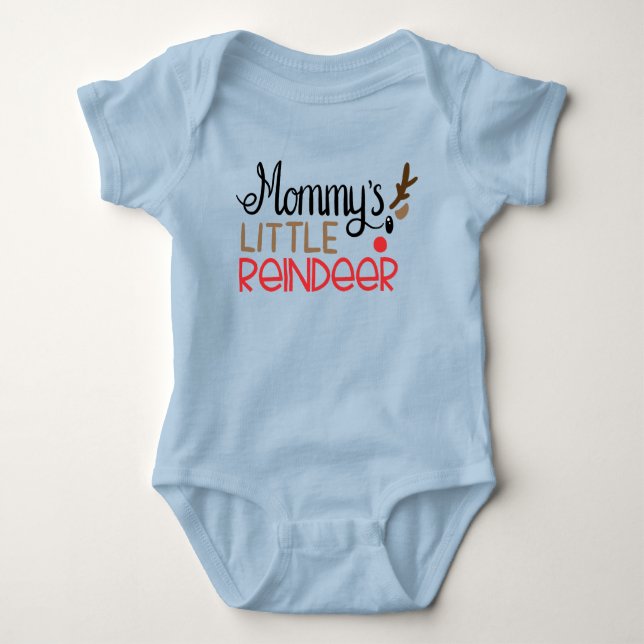 Mummy's Little Reindeer Christmas Baby Bodysuit (Front)