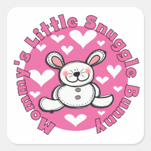 Mummy's Little Snuggle Bunny Square Sticker