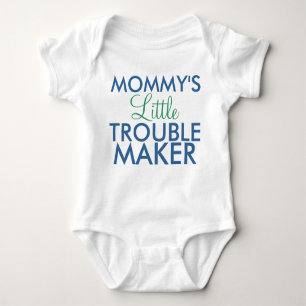Mummy's Little Trouble Maker Blue Baby Bodysuit