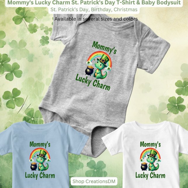Mummy's Lucky Charm St. Patrick's Day T-Shirt & Baby Bodysuit (Creator Uploaded)