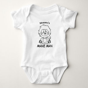 Mummy's Mane Man black and white lion Baby Bodysuit