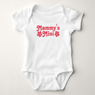"Mummy's Mini" Simple Cute Flower Red And White Ba Baby Bodysuit
