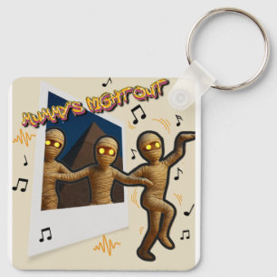 Mummy's Night Out Dancing Cartoon Fun Key Ring
