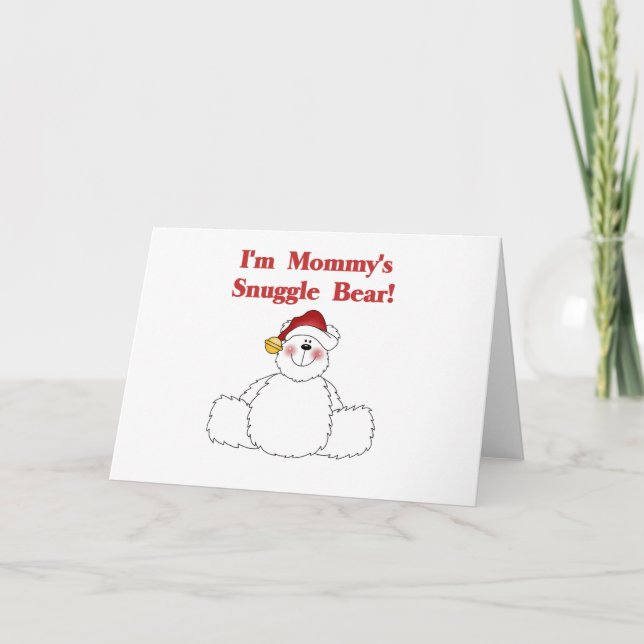 Mummy's Snuggle Bear T-shirts and Gifts Holiday Card (Front)