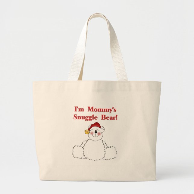 Mummy's Snuggle Bear T-shirts and Gifts Large Tote Bag (Front)