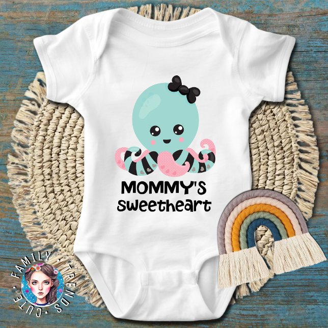 Mummy's Sweetheart  Kawaii Octopus Baby Bodysuit (Creator Uploaded)