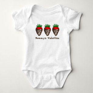 Mummy's Valentine Chocolate Dipped Strawberry Baby Bodysuit