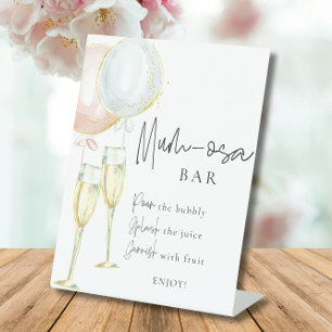 Mumosa Bar Pink & Blue Balloon Gender Reveal sign