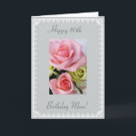 Mum's 80th Birthday Card<br><div class="desc">Picture of pink and blue flowers on light grey background with white trim. "Happy 80th Birthday mum!";  "Have a beautiful day! We love you mum!" Personalise your message!   Photography by Maria Santos (Lusinhas do Sul)</div>