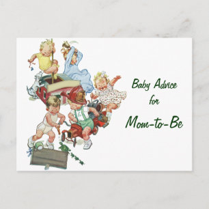 Mum's advice Cards, Vintage Children w Fire Trucks Postcard