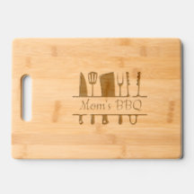 Mum's BBQ Etched Wooden Cutting Board