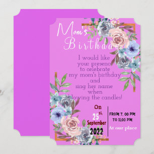 Mum's birthday invitation