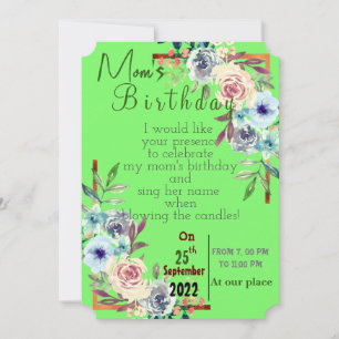 Mum's birthday invitation