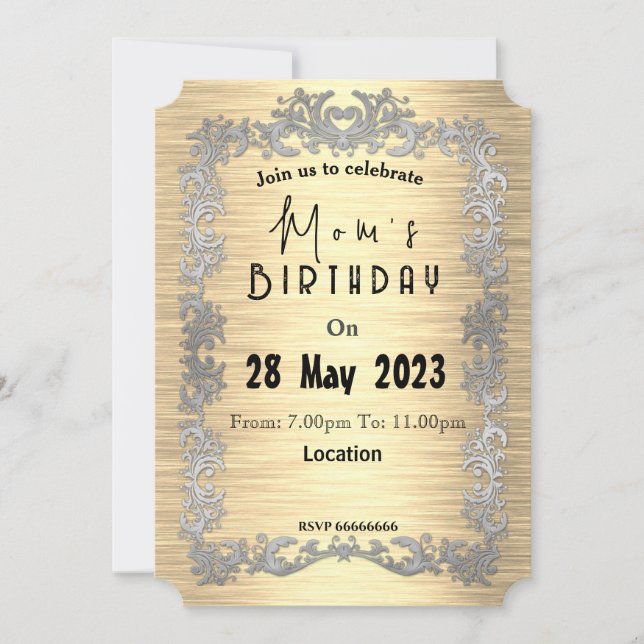 Mum's birthday Invitation (Front)