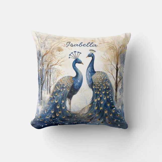 Mum's Birthday Nature Lovers Peacock Personalised  Cushion (Front)