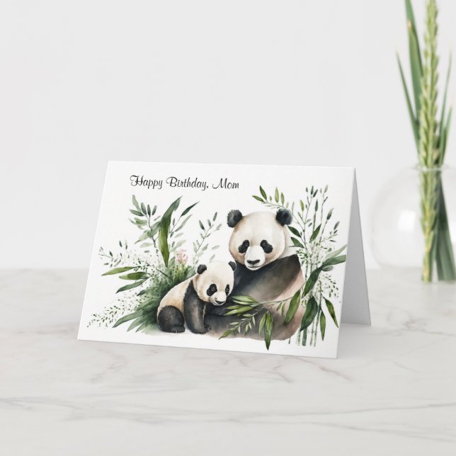 Mum's Birthday Panda Bear With Cub Card (Front)