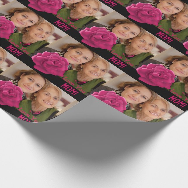 Mum's birthday photo text Wrapping Paper (Corner)