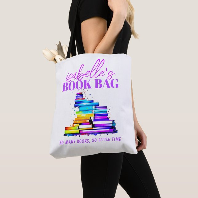 Mum's Birthday Reading Book Lover's Personalised Tote Bag (Close Up)