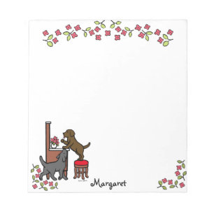 Mum's Chocolate Lab and Black Lab Notepad