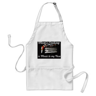 Mum's Cooking is Music to my Nose Apron, White Standard Apron