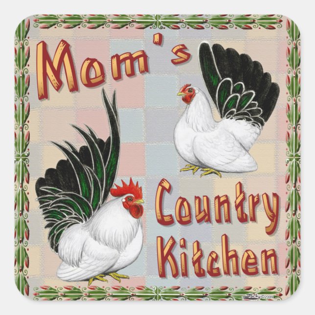 Mum's Country Kitchen Square Sticker (Front)