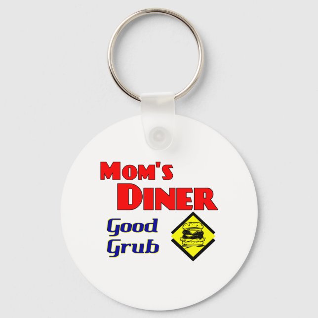 Mum's Diner Good Grub Retro Restaurant Key Ring (Front)